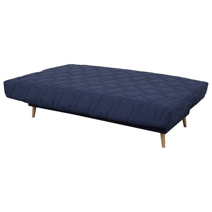 Banquette-lit clic-clac 2 places VOLTA - Tissu marine - Couchage 120 x 190 cm - Matelas Dunlopillo 13 cm Banquette-lit clic-clac 2 places VOLTA - Tissu marine - Couchage 120 x 190 cm - Matelas Dunlopillo 13 cm