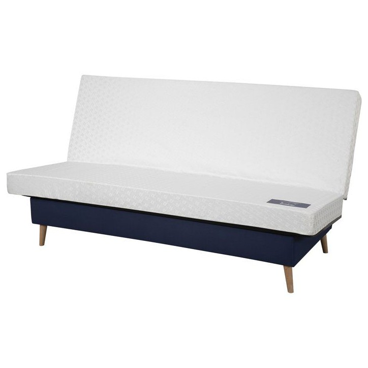 Banquette-lit clic-clac 2 places VOLTA - Tissu marine - Couchage 120 x 190 cm - Matelas Dunlopillo 13 cm Banquette-lit clic-clac 2 places VOLTA - Tissu marine - Couchage 120 x 190 cm - Matelas Dunlopillo 13 cm