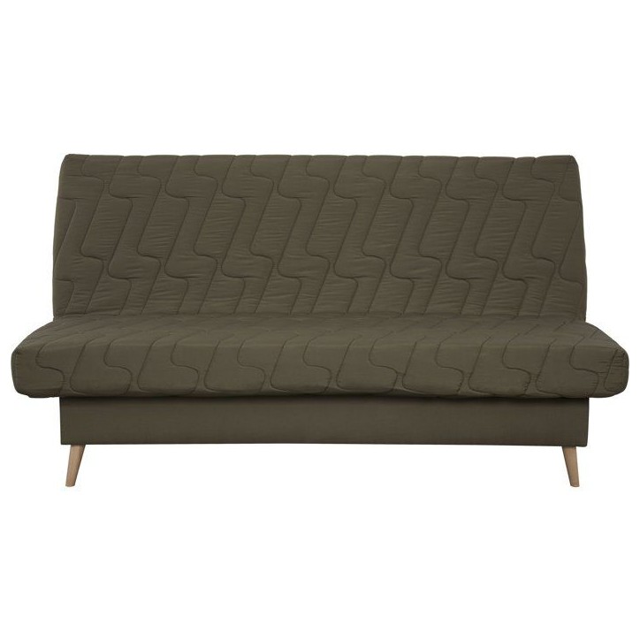 Banquette-lit clic-clac 2 places VOLTA - Tissu kaki - Couchage 120 x 190 cm - Matelas Dunlopillo 13 cm Banquette-lit clic-clac 2 places VOLTA - Tissu kaki - Couchage 120 x 190 cm - Matelas Dunlopillo 13 cm