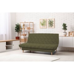 Banquette-lit clic-clac 2 places VOLTA - Tissu kaki - Couchage 120 x 1