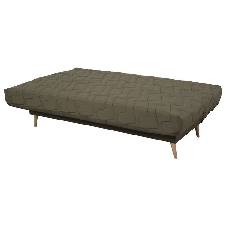 Banquette-lit clic-clac 2 places VOLTA - Tissu kaki - Couchage 120 x 190 cm - Matelas Dunlopillo 13 cm Banquette-lit clic-clac 2 places VOLTA - Tissu kaki - Couchage 120 x 190 cm - Matelas Dunlopillo 13 cm
