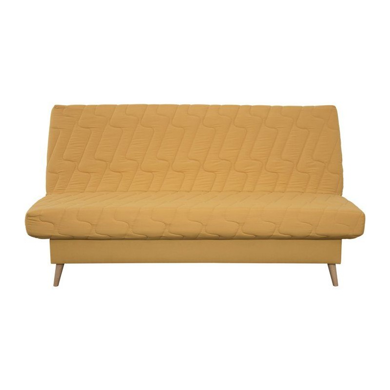 Banquette-lit clic-clac 2 places VOLTA - Tissu moutarde - Couchage 120