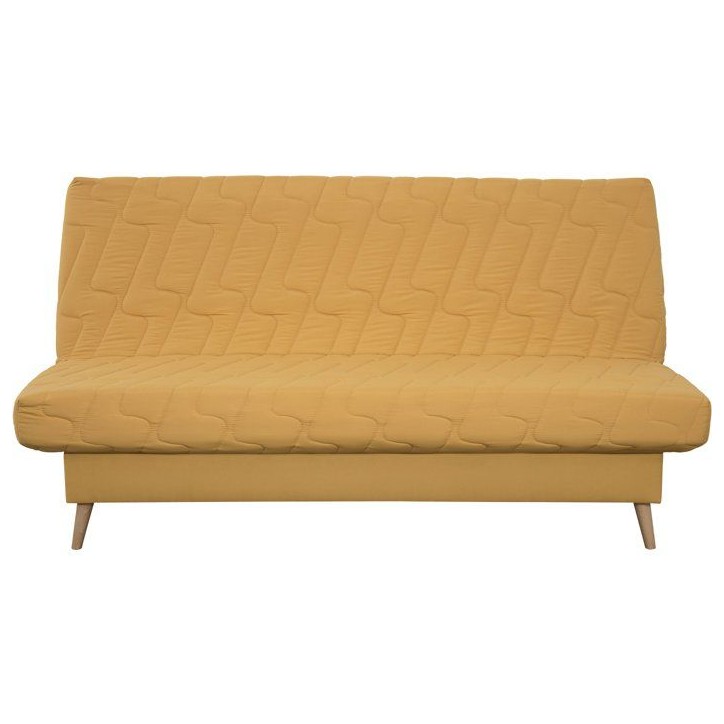 Banquette-lit clic-clac 2 places VOLTA - Tissu moutarde - Couchage 120 x 190 cm - Matelas Dunlopillo 13 cm Banquette-lit clic-clac 2 places VOLTA - Tissu moutarde - Couchage 120 x 190 cm - Matelas Dunlopillo 13 cm