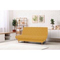 Banquette-lit clic-clac 2 places VOLTA - Tissu moutarde - Couchage 120
