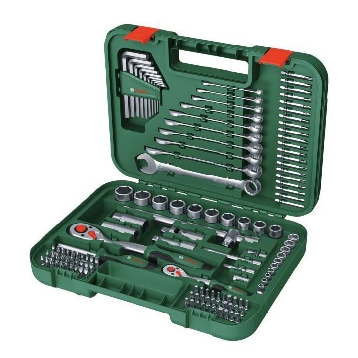 Bosch Set d'outils a main Advanced 132 pcs (pr tâches de fixation difficiles clés/clés mâles/cliquets/tournevis accessoires) Bosch Set d'outils a main Advanced 132 pcs (pr tâches de fixation difficiles clés/clés mâles/cliquets/tournevis accessoires)