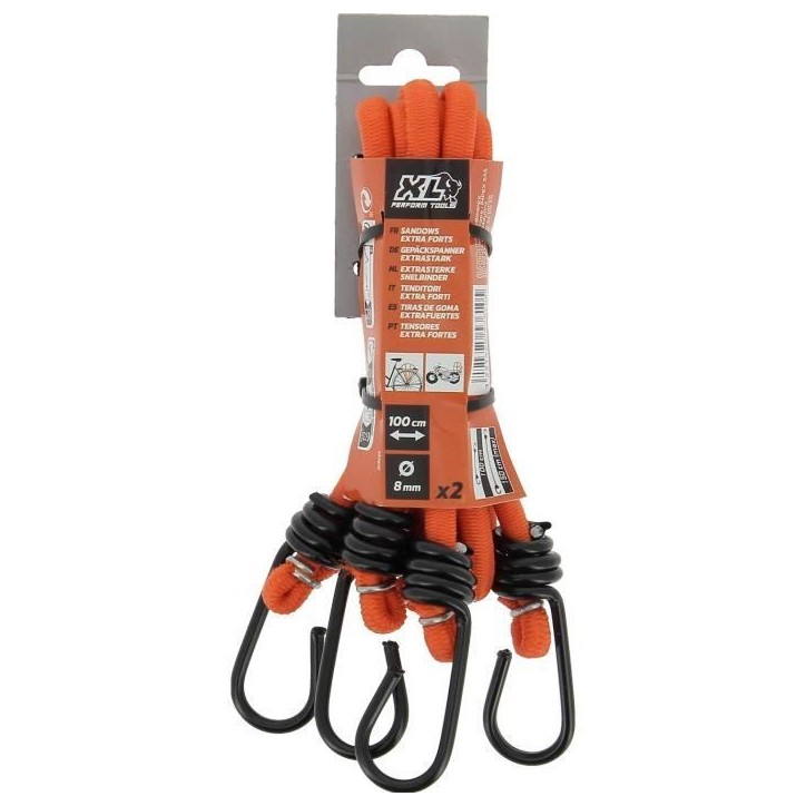 Lot de 2 Sandows - XL PERFORM TOOLS - Diametre 10 mm - Longueur 100 cm