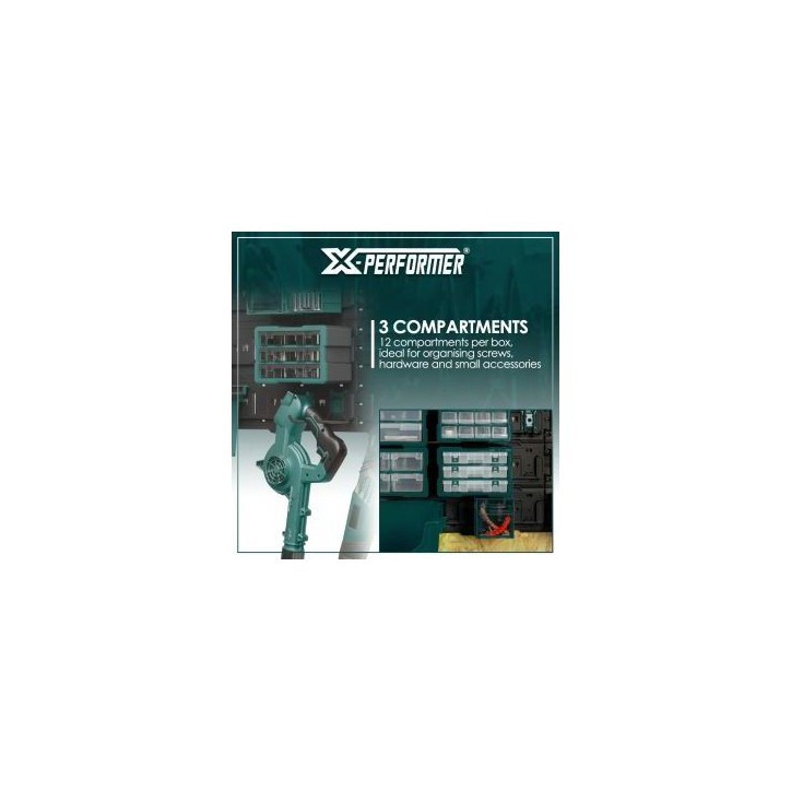 Organiseur a suspendre - XPERFORMER - XPST18 - 3 valisettes - Systeme modulaire