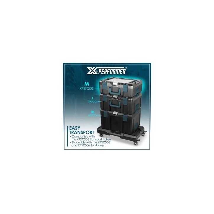 Boîte empilable M - XPERFORMER - XPSTCO2 - 45 x 34,5 x 15,5 cm - Rangement atelier - Empilable Boîte empilable M - XPERFORMER - XPSTCO2 - 45 x 34,5 x 15,5 cm - Rangement atelier - Empilable