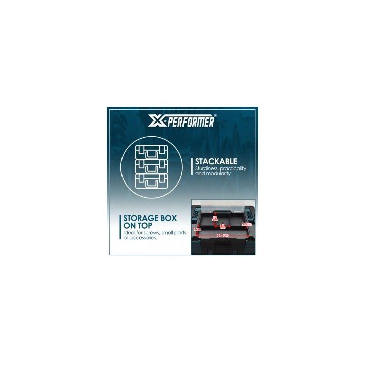 Boîte empilable M - XPERFORMER - XPSTCO2 - 45 x 34,5 x 15,5 cm - Rangement atelier - Empilable Boîte empilable M - XPERFORMER - XPSTCO2 - 45 x 34,5 x 15,5 cm - Rangement atelier - Empilable