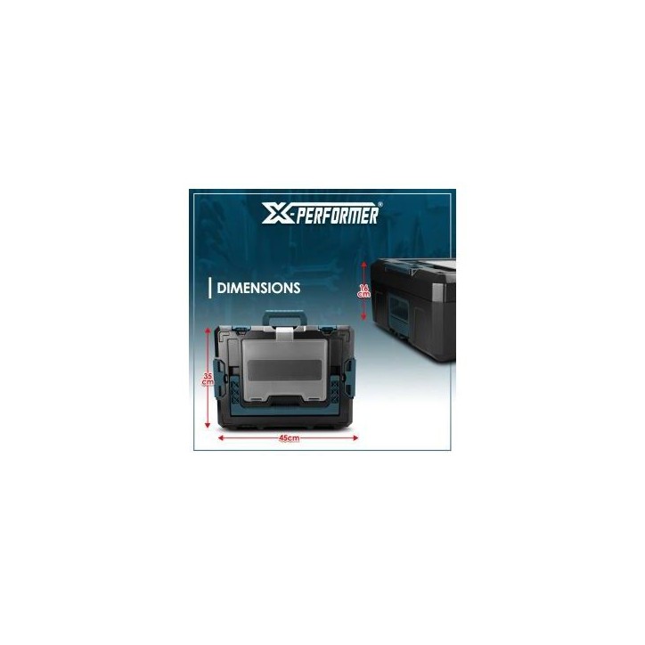 Boîte empilable M - XPERFORMER - XPSTCO2 - 45 x 34,5 x 15,5 cm - Rangement atelier - Empilable Boîte empilable M - XPERFORMER - XPSTCO2 - 45 x 34,5 x 15,5 cm - Rangement atelier - Empilable