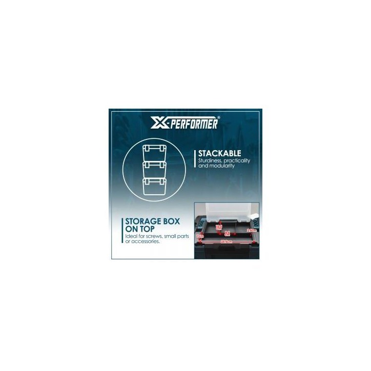 Boîte empilable XL - XPERFORMER - XPSTCO4 - 45 x 34,5 x 27 cm - Grande capacité - Empilable Boîte empilable XL - XPERFORMER - XPSTCO4 - 45 x 34,5 x 27 cm - Grande capacité - Empilable