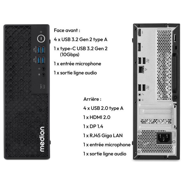 Mini PC - MEDION Picoworx T80 III MD340102 - Win 11 Pro - Intel Core Ultra 7 258V - RAM 32Go - 512Go SSD Mini PC - MEDION Picoworx T80 III MD340102 - Win 11 Pro - Intel Core Ultra 7 258V - RAM 32Go - 512Go SSD