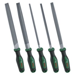 Bosch Set de 5 limes (limes ronde/demi-ronde/plate/triangulaire/carré