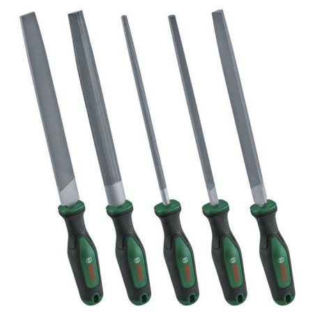 Bosch Set de 5 limes (limes ronde/demi-ronde/plate/triangulaire/carré