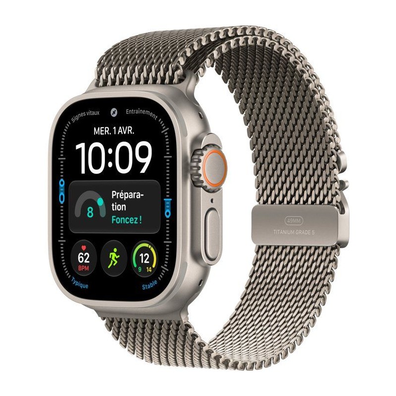 APPLE Watch Ultra 4 GPS + Cellular - 49mm - Boîtier Natural Titanium