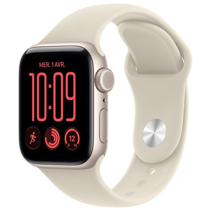 APPLE Watch SE 3 GPS + Cellular - 40mm - Boîtier Starlight Aluminium - Bracelet Sand Sport Band - S/M APPLE Watch SE 3 GPS + Cellular - 40mm - Boîtier Starlight Aluminium - Bracelet Sand Sport Band - S/M