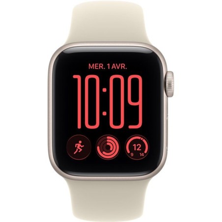 APPLE Watch SE 3 GPS + Cellular - 40mm - Boîtier Starlight Aluminium - Bracelet Sand Sport Band - S/M