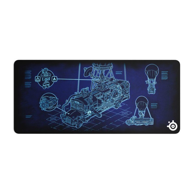 Tapis de souris gaming - STEELSERIES - QcK XXL - Fortnite Battle Bus