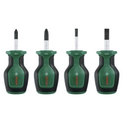 Bosch Set de 4 tournevis courts (compacts pour vissage dans espaces re