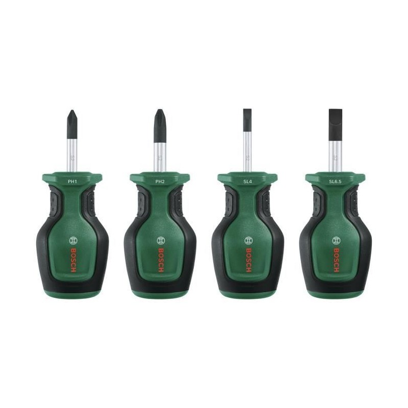 Bosch Set de 4 tournevis courts (compacts pour vissage dans espaces re Bosch Set de 4 tournevis courts (compacts pour vissage dans espaces re