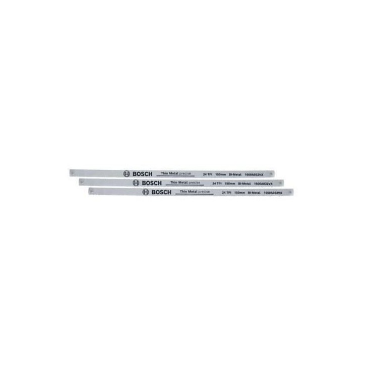 Bosch Set de 3 lames de scie alternative Precise 150 mm (lame bimétal durable pour coupes précises métal/plast./bois tendre) Bosch Set de 3 lames de scie alternative Precise 150 mm (lame bimétal durable pour coupes précises métal/plast./bois tendre)