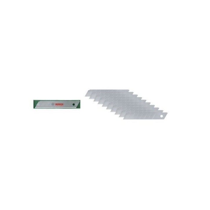 Bosch Set de 10 lames sécables 18 mm (acier SK5 haute qualité 7 parties sécables étui de rangement) Bosch Set de 10 lames sécables 18 mm (acier SK5 haute qualité 7 parties sécables étui de rangement)