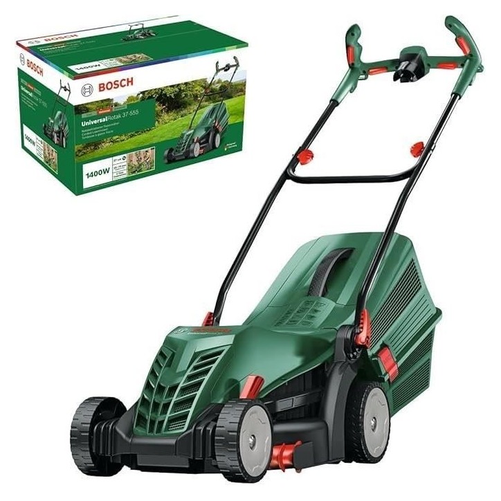Tondeuse filaire Bosch - UniversalRotak 37-555 (moteur 1400 W, 37 cm de coupe, bac ramassage 40L) Tondeuse filaire Bosch - UniversalRotak 37-555 (moteur 1400 W, 37 cm de coupe, bac ramassage 40L)