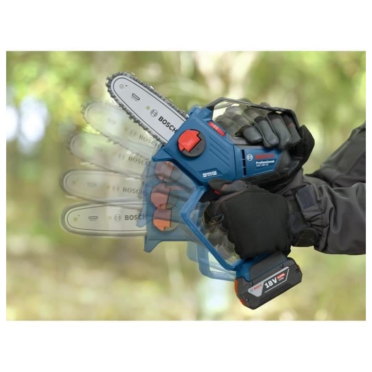 Bosch Professional 18V Tronçonneuse GKE 18V-15 (coupes DIY jusqu'a 13 cm, moteur sans charbons, fourreau de 15 cm) sans batteri Bosch Professional 18V Tronçonneuse GKE 18V-15 (coupes DIY jusqu'a 13 cm, moteur sans charbons, fourreau de 15 cm) sans batteri