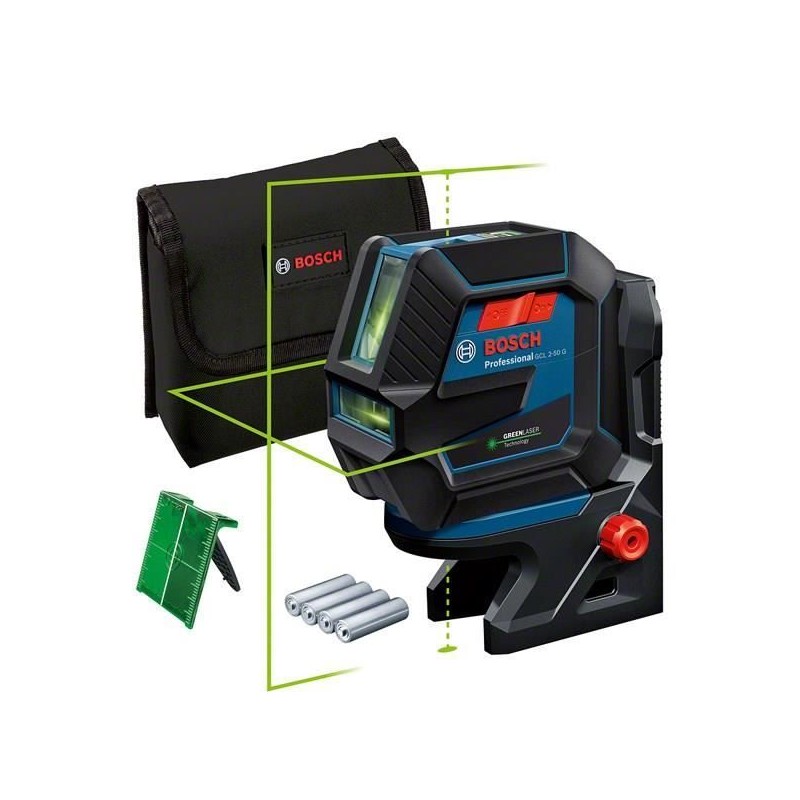Laser - BOSCH - GCL 2-50 G - 2 points et 2 lignes - IP 64 - Portée 10 Laser - BOSCH - GCL 2-50 G - 2 points et 2 lignes - IP 64 - Portée 10