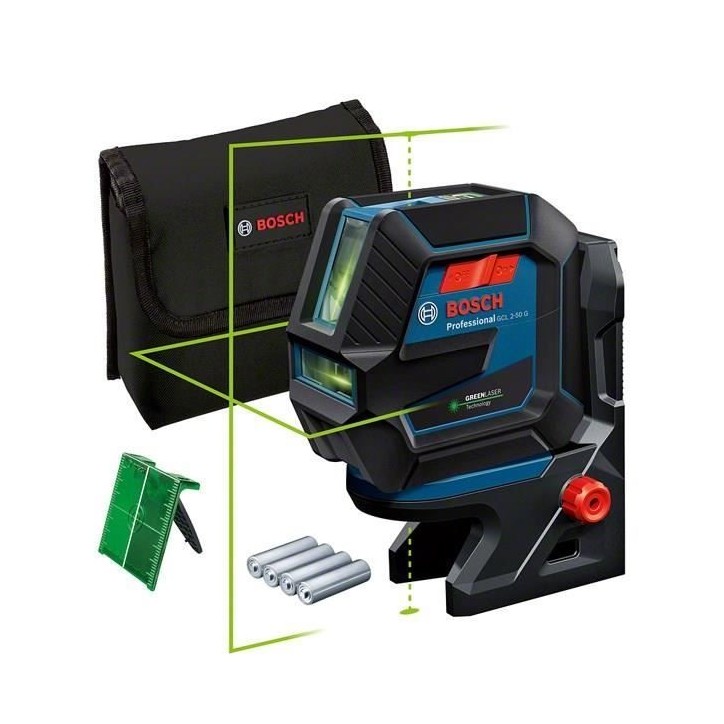 Laser - BOSCH - GCL 2-50 G - 2 points et 2 lignes - IP 64 - Portée 10 m Laser - BOSCH - GCL 2-50 G - 2 points et 2 lignes - IP 64 - Portée 10 m