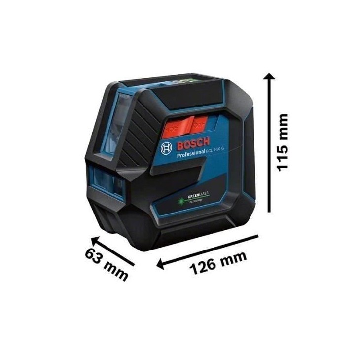 Laser - BOSCH - GCL 2-50 G - 2 points et 2 lignes - IP 64 - Portée 10 m Laser - BOSCH - GCL 2-50 G - 2 points et 2 lignes - IP 64 - Portée 10 m