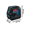 Laser - BOSCH - GCL 2-50 G - 2 points et 2 lignes - IP 64 - Portée 10