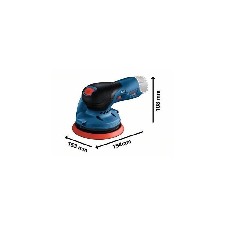 Ponceuse excentrique - BOSCH PROFESSIONAL - GEX 12V-125 - Moteur sans charbon - Plateau 125 mm - Sans batterie Ponceuse excentrique - BOSCH PROFESSIONAL - GEX 12V-125 - Moteur sans charbon - Plateau 125 mm - Sans batterie
