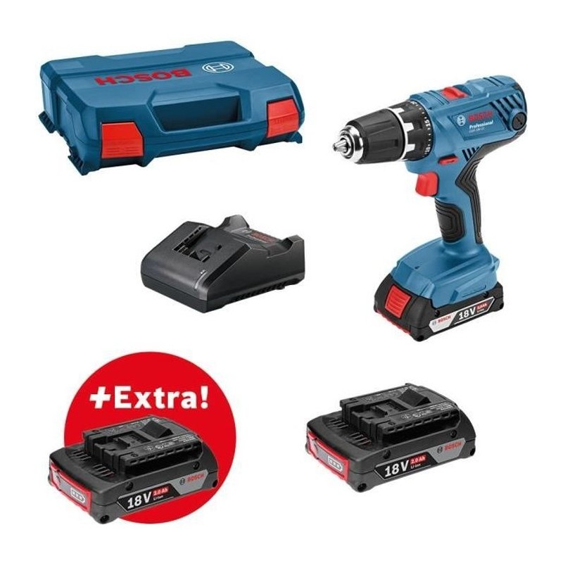 Perceuse-visseuse Bosch Professional GSR 18V-21 + 3 batteries 2,0Ah + Perceuse-visseuse Bosch Professional GSR 18V-21 + 3 batteries 2,0Ah +