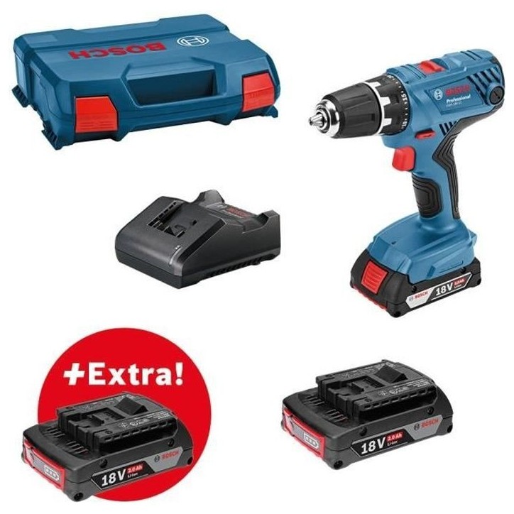 Perceuse-visseuse Bosch Professional GSR 18V-21 + 3 batteries 2,0Ah + chargeur GAL 18V-20 - 0615990L88