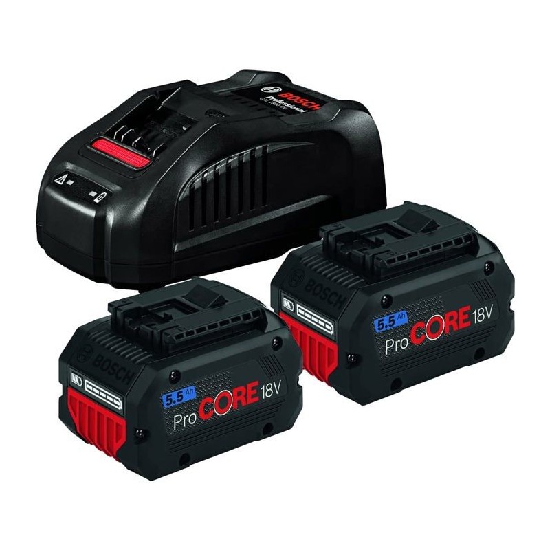 Pack de 2 batteries 18V Procore 5,5Ah + chargeur rapide - BOSCH - 1600 Pack de 2 batteries 18V Procore 5,5Ah + chargeur rapide - BOSCH - 1600