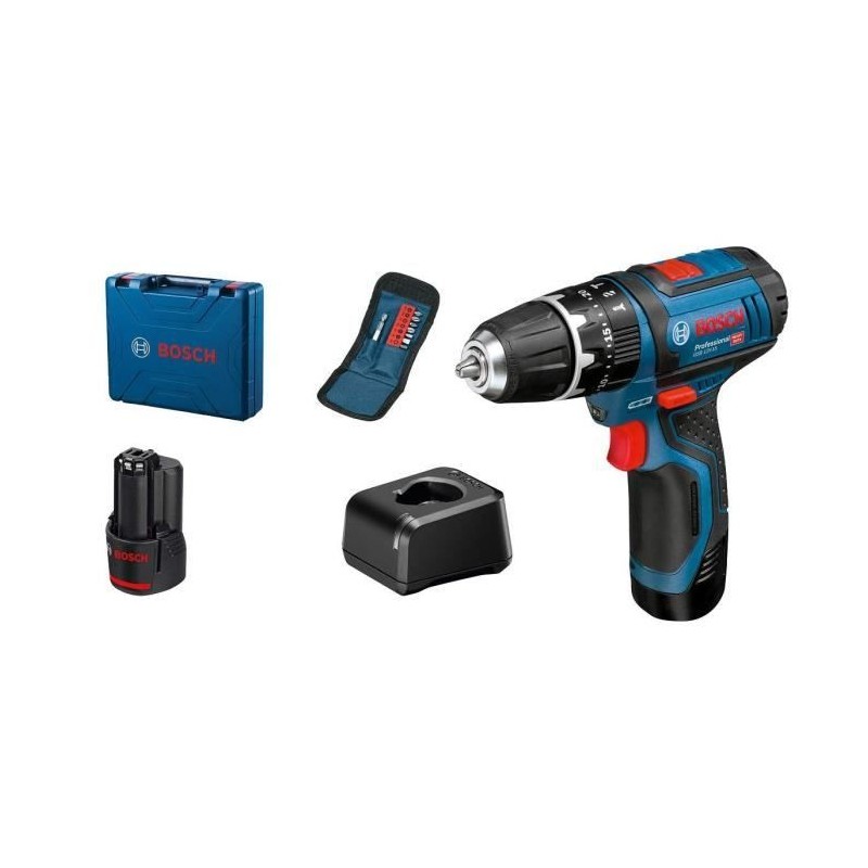 Perceuse-visseuse a percussion Bosch Professional GSB 12V-15 + 10 acce Perceuse-visseuse a percussion Bosch Professional GSB 12V-15 + 10 acce