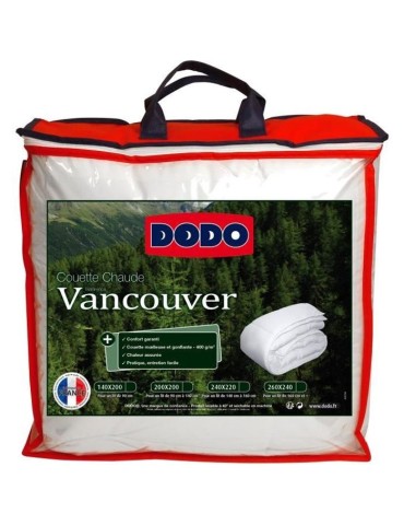 Couette chaude Vancouver - 140 x 200 cm - 400gr/m² - Blanc - DODO