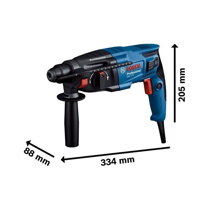 Perforateur-burineur SDS Plus 720W GBH 2-21 (mandrin automatique) en coffret standard - BOSCH - 06112A6001