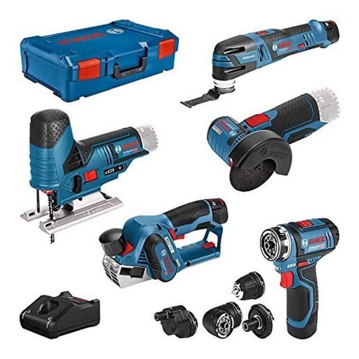 Kit 5 Outils - BOSCH PROFESSIONAL - COMBO KIT 12V - 5 Outils Sans Fil - 3 Batteries - Chargeur Rapide Kit 5 Outils - BOSCH PROFESSIONAL - COMBO KIT 12V - 5 Outils Sans Fil - 3 Batteries - Chargeur Rapide