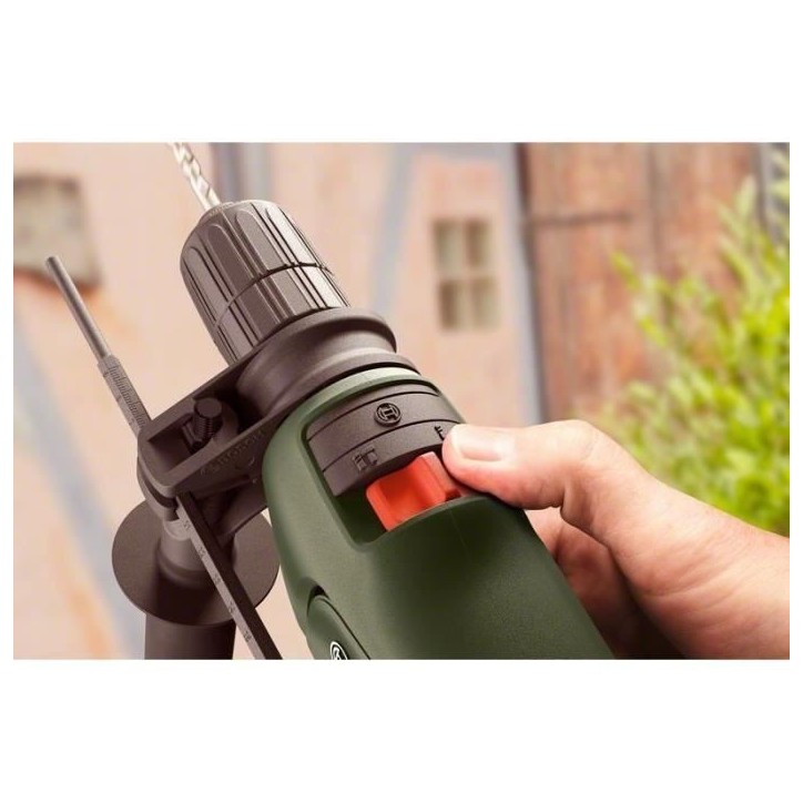 Perceuse a percussion Bosch - EasyImpact 600 (Livrée dans un coffret avec 1 poignée supplémentaire et 1 butée de profondeur)