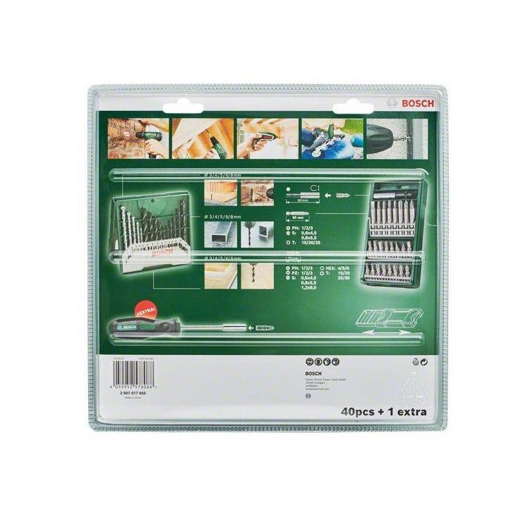 Jeu de 41 embouts + tournevis porte-embout Mini X-Lin BOSCH - 2607017655