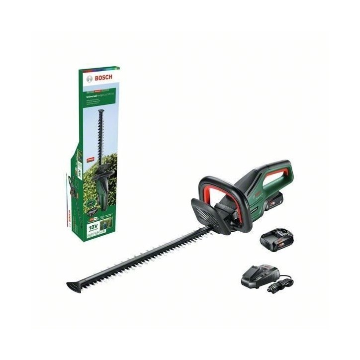 Taille-haies Bosch - UniversalHedgeCut 18V-55 (Longueur de la Lame 55 cm, livré dans une boîte en carton) + batteries chargeur Taille-haies Bosch - UniversalHedgeCut 18V-55 (Longueur de la Lame 55 cm, livré dans une boîte en carton) + batteries chargeur