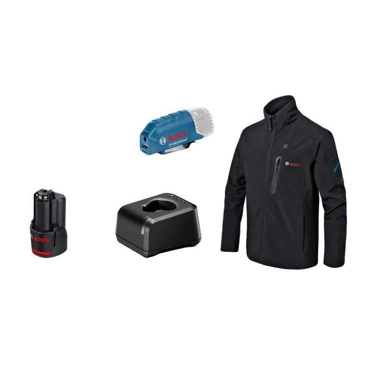 Veste chauffante Bosch Professional GHJ 12+18V XA taille XL avec batterie 12V - 06188000G0 Veste chauffante Bosch Professional GHJ 12+18V XA taille XL avec batterie 12V - 06188000G0