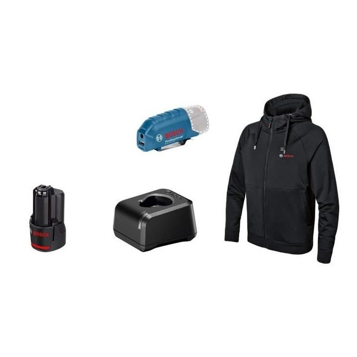 Veste chauffante Bosch Professional GHH 12+18V XA taille S avec batterie 12V - 06188000GB