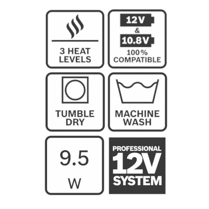 Veste chauffante Bosch Professional GHH 12+18V XA + GAA 12V-21 + Batterie GBA 12V 2,0Ah + Chargeur GAL 12V-20 Taille XL - 061880 Veste chauffante Bosch Professional GHH 12+18V XA + GAA 12V-21 + Batterie GBA 12V 2,0Ah + Chargeur GAL 12V-20 Taille XL - 061880