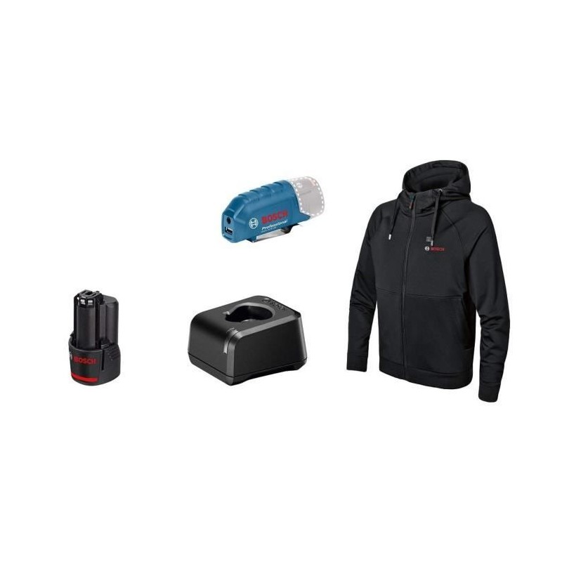 Veste chauffante Bosch Professional GHH 12+18V XA taille 3XL avec batt Veste chauffante Bosch Professional GHH 12+18V XA taille 3XL avec batt