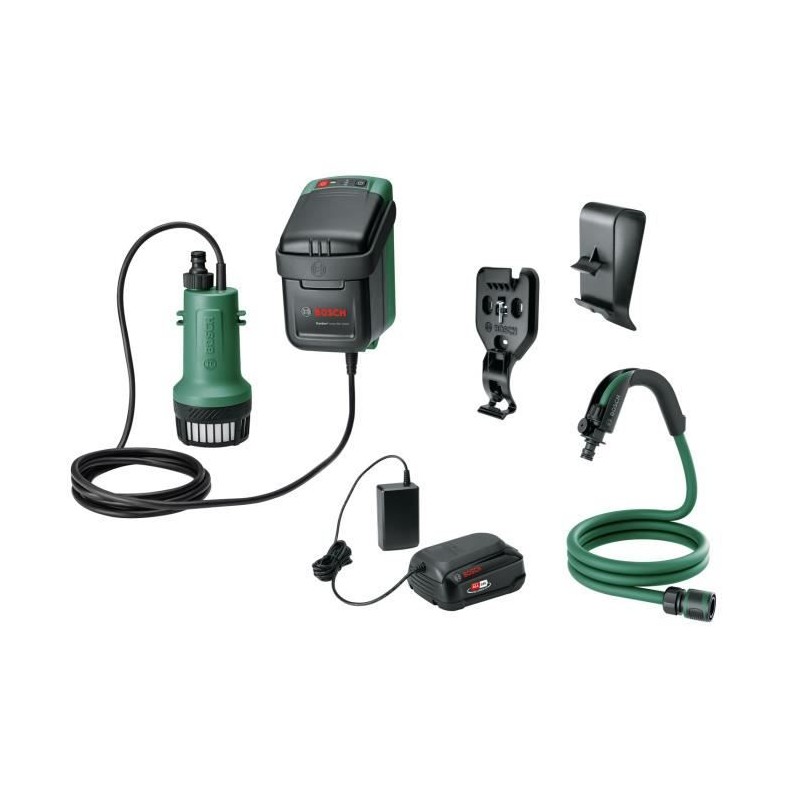 Pompe submersible Bosch - GardenPump 18V-2000 (avec fixation murale et Pompe submersible Bosch - GardenPump 18V-2000 (avec fixation murale et