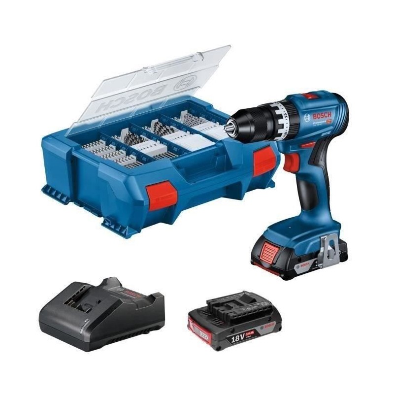 Perceuse a percussion Bosch Professional GSB 18V-45 + 2 batteries 2,0A Perceuse a percussion Bosch Professional GSB 18V-45 + 2 batteries 2,0A