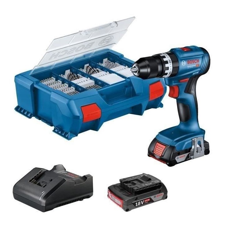 Perceuse a percussion Bosch Professional GSB 18V-45 + 2 batteries 2,0Ah + Chargeur GAL 18V-20 - 06019K3306 Perceuse a percussion Bosch Professional GSB 18V-45 + 2 batteries 2,0Ah + Chargeur GAL 18V-20 - 06019K3306